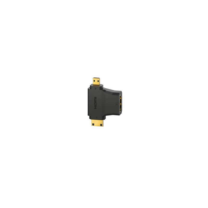 Produktbild för Adapter HDMI -HDMI Mini och HDMI Micro Guld Svart