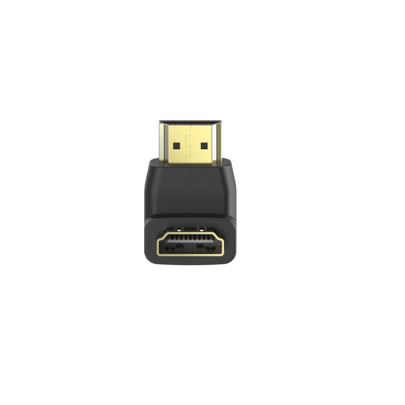 Produktbild för Adapter HDMI Vinklad Upp Hona-Hane Guld Svart