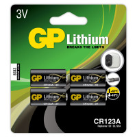 GP CR123A Lithiumbatteri 4-pack