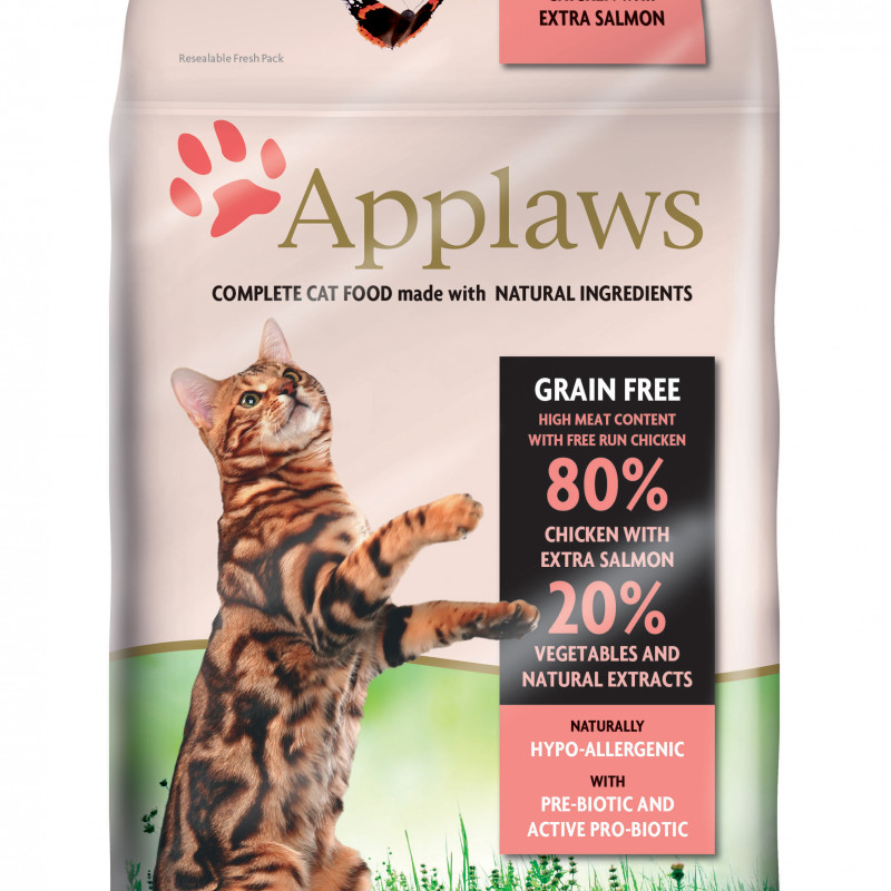 Produktbild för Applaws katt Adult Chicken&Salmon 400 g