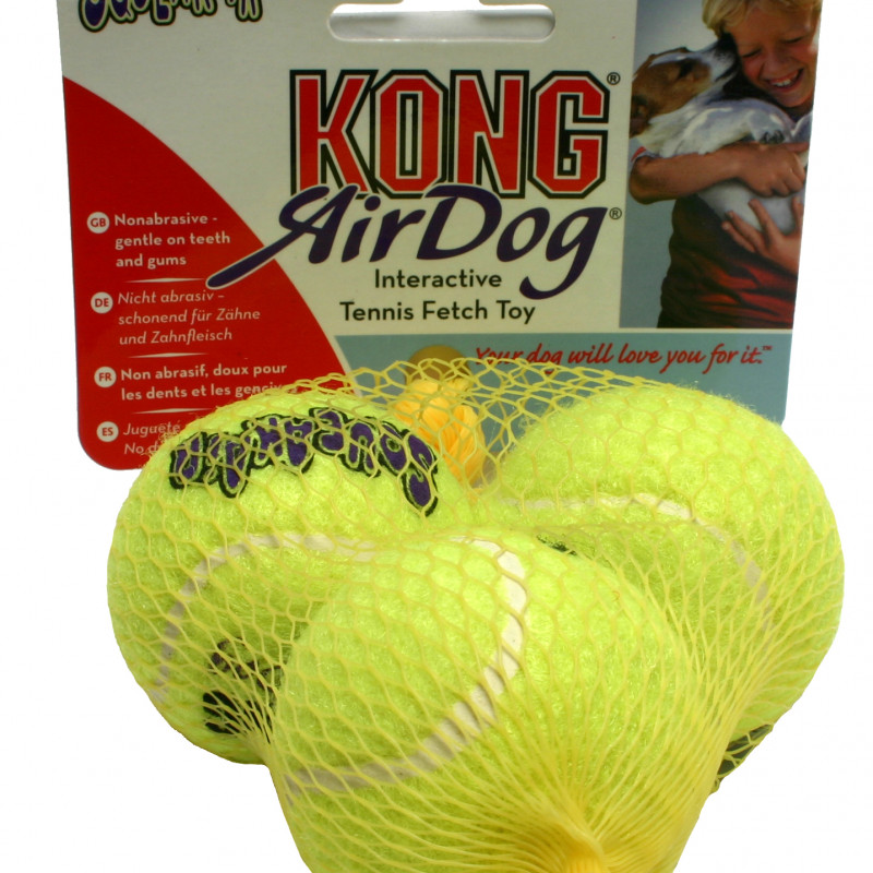 Produktbild för Hundleksak Kong Air Squeaker Tennisboll S 3p d=5cm Small