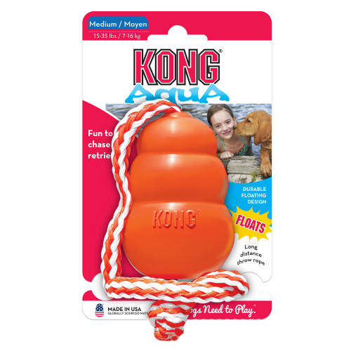 KONG Hundleksak Kong Medium Aqua flytande m snöre