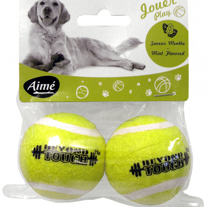 Produktbild för Hundleksak Tennisboll 2-p Aimé 5cm