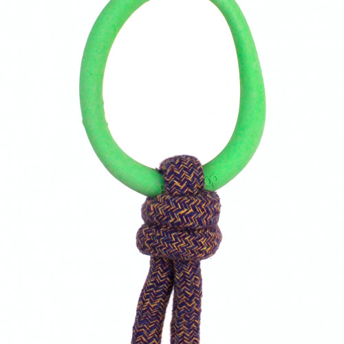 Beco Hundleksak Ring med rep Grön Small Beco 37 cm