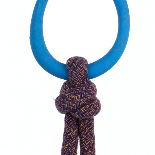 Beco Hundleksak Ring med rep Blå Small Beco 37 cm
