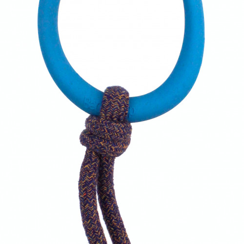 Beco Hundleksak Ring med rep Blå Large Beco 45 cm