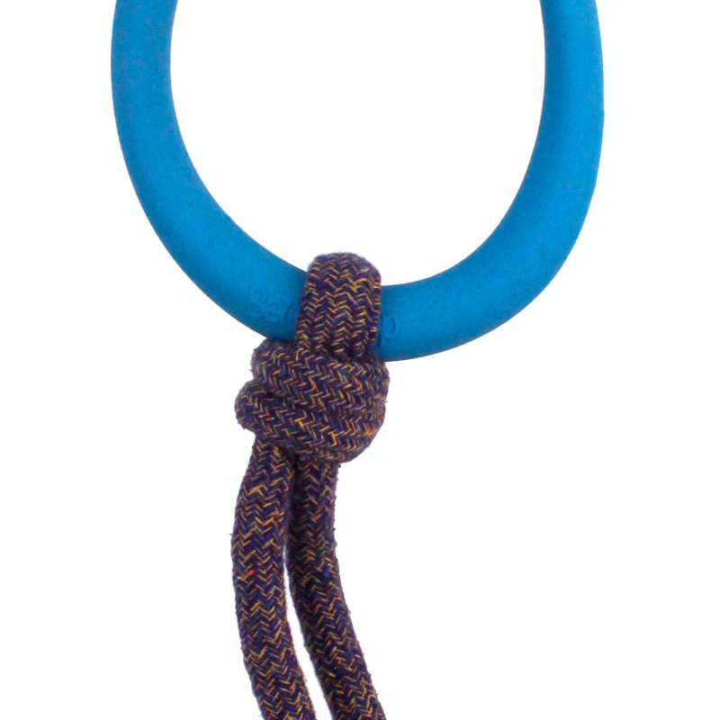 Produktbild för Hundleksak Ring med rep Blå Large Beco 45 cm