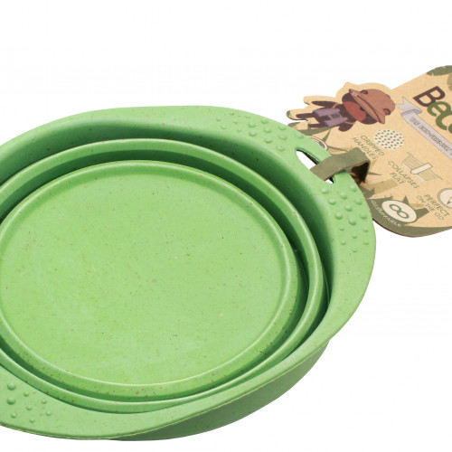 Beco Beco matskål hopfällbar Medium Grön från växtfibrer 14 cm