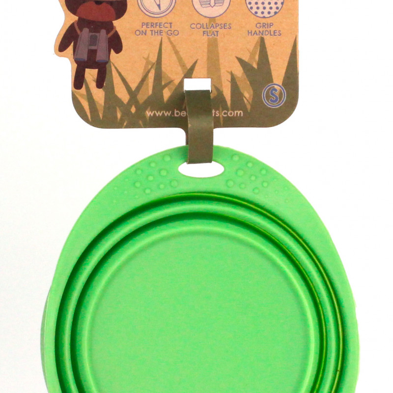 Produktbild för Beco matskål hopfällbar Small Grön från växtfibrer 12 cm