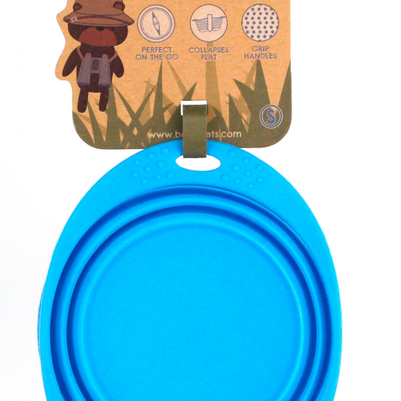 Produktbild för Beco matskål hopfällbar Small Blå från växtfibrer 12 cm