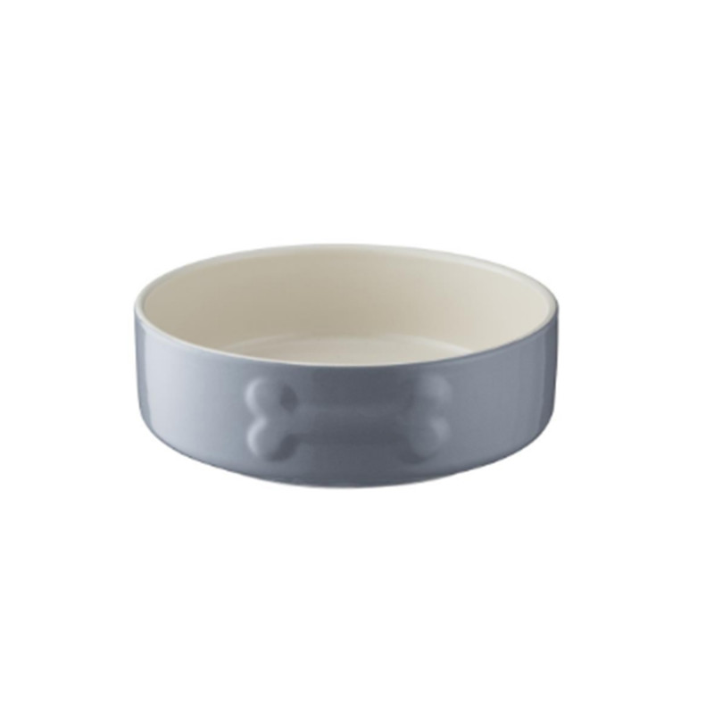 Produktbild för Keramikskål Grå/Vit med benmotiv MC d=150/40mm