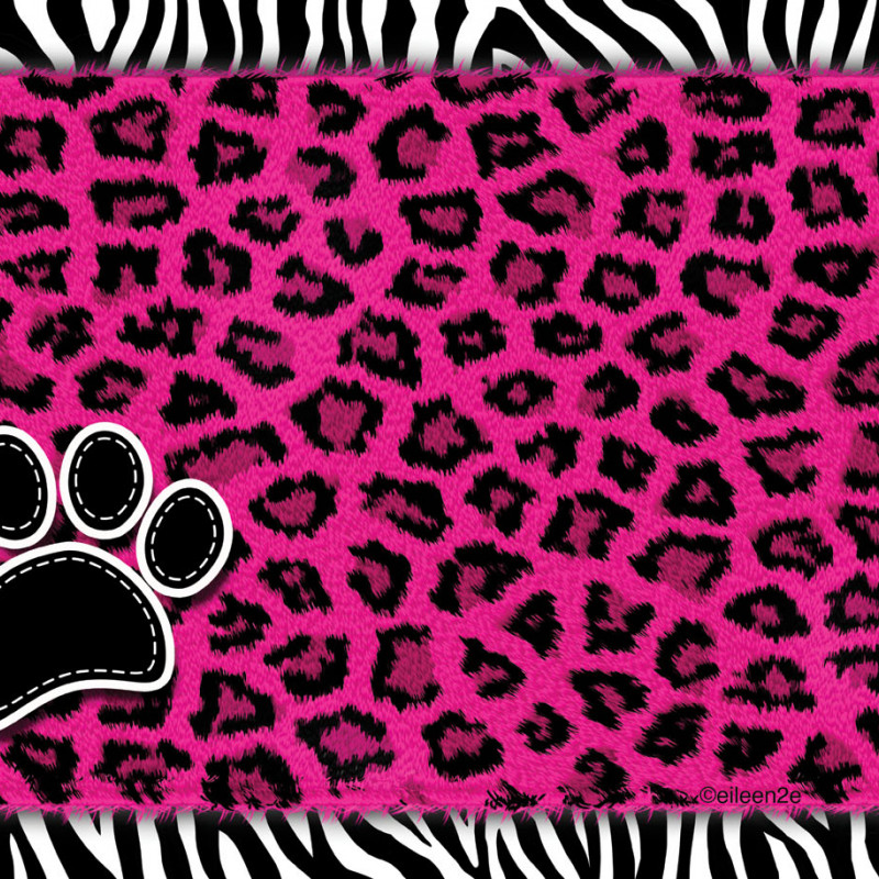 Produktbild för Underlägg Leopard/Zebra Rosa Drymate 51x30cm