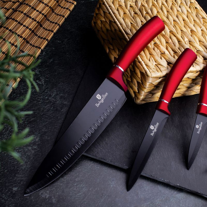 Produktbild för Knivset 5 knivar + knivställ