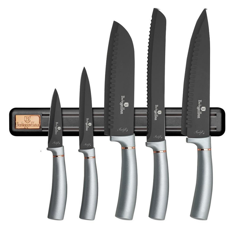 Produktbild för Knivset 5 knivar + magnetisk hängare