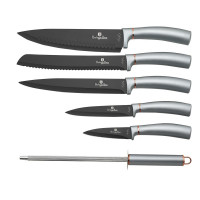 Miniatyr av produktbild för Knivset 5 knivar med slip och ställ