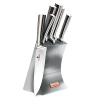 Miniatyr av produktbild för Knivset 5 knivar och ställ i rostfritt stål