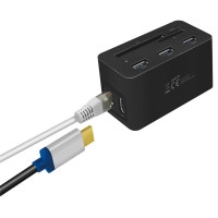 Miniatyr av produktbild för PC-/Mac-minidocka HDMI, USB-C, USB