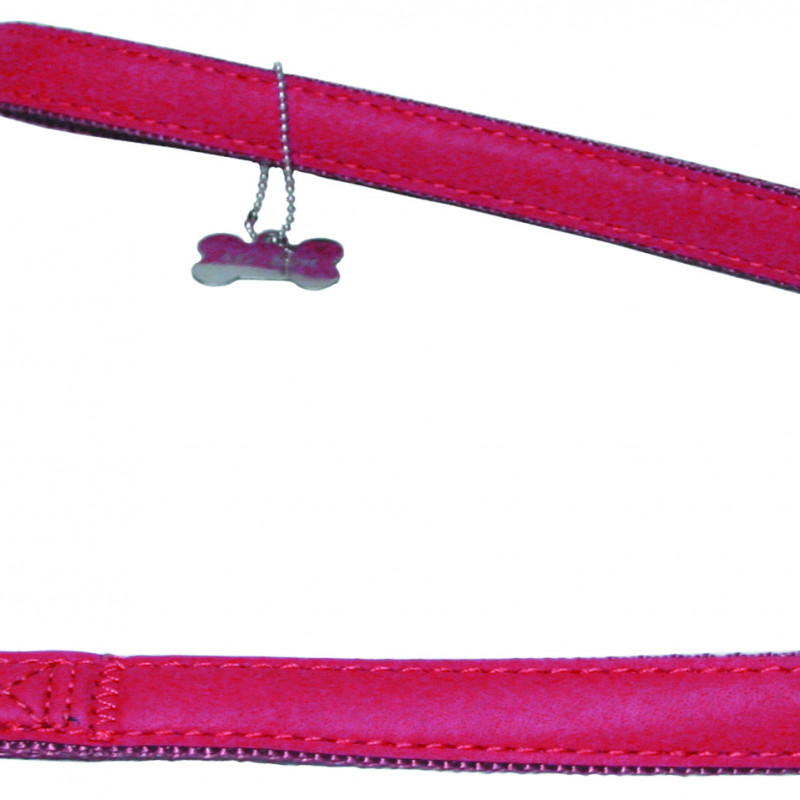 Produktbild för Koppel skinnimit McBen röd 10mm/180cm