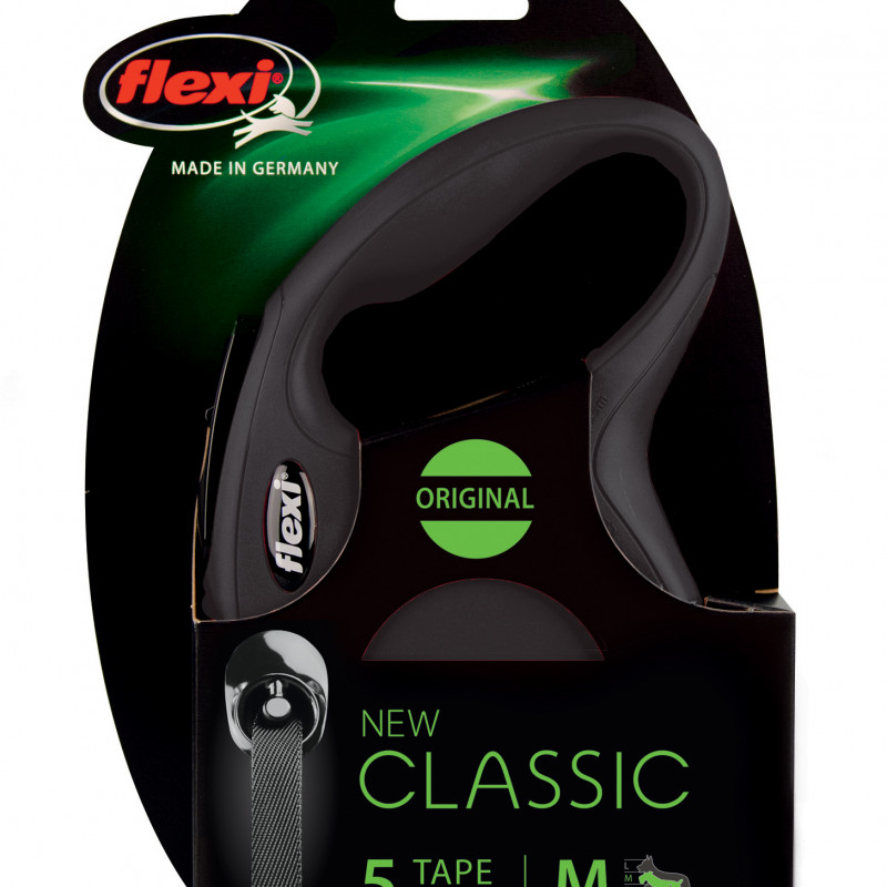 Produktbild för Flexi Classic M Band svart 2-5 5m/max25kg