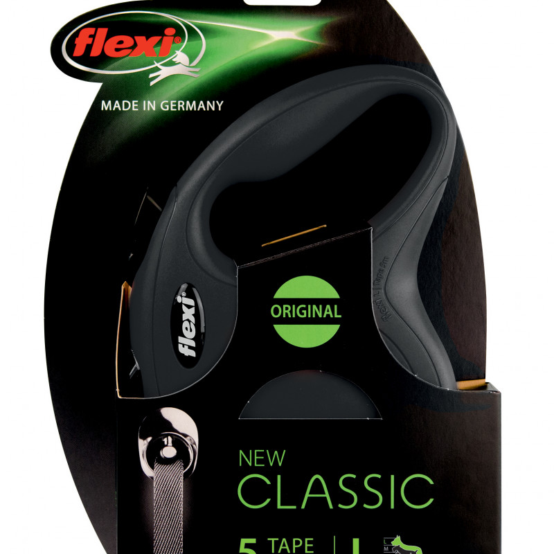 Produktbild för Flexi Classic L Band svart 3-5 5m/max50kg
