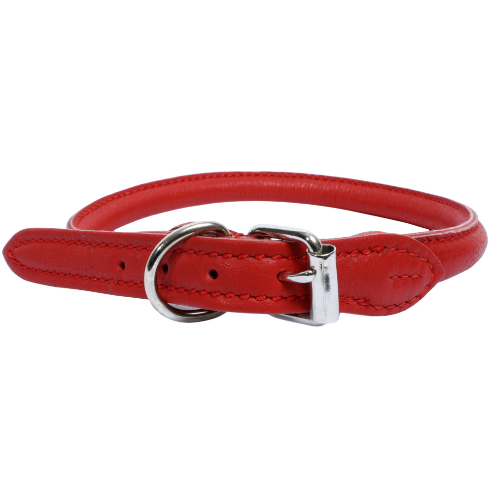 Produktbild för Halsband mjukt rundsytt Rött 6-7mm/35cm