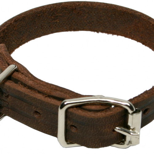 ALAC Halsband Läder Alac brun fettat 12mm/25cm