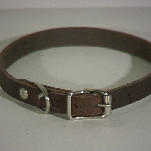 ALAC Halsband Läder Alac brun fettat 12mm/35cm