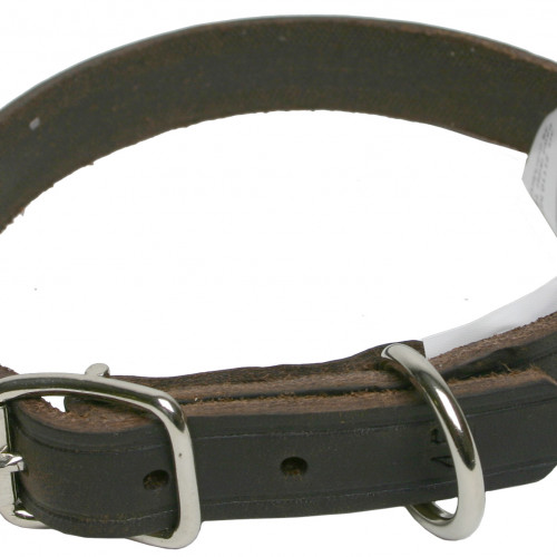 ALAC Halsband Läder brun fettat 18mm/45cm