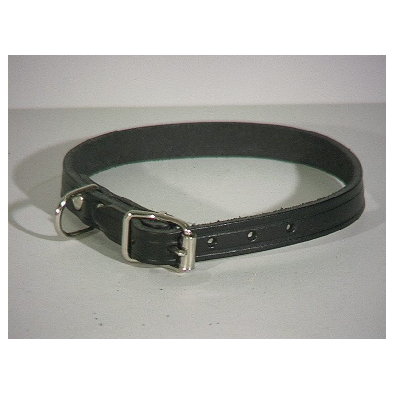 Produktbild för Halsband Läder Alac svart 12mm/25cm