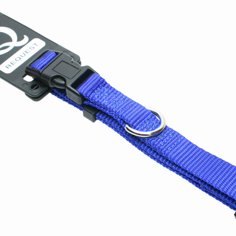 Produktbild för Halsband nylon ställbart Blått Gibbon 10mm/21-34cm