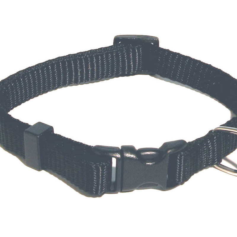 Produktbild för Halsband nylon ställbart svart Gibbon 10mm/21-34cm