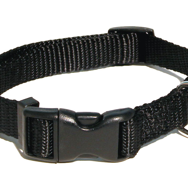 Produktbild för Halsband nylon ställbart svart Gibbon 15mm/35-45cm