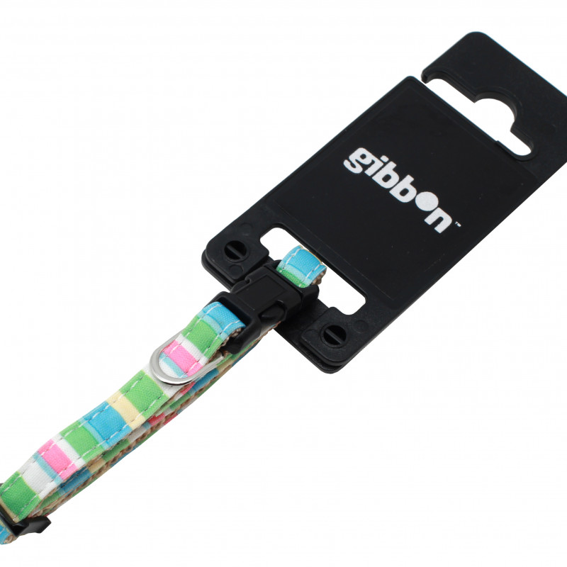 Produktbild för Halsband Nylon Pastellrandigt Valp 8mm/14-23cm