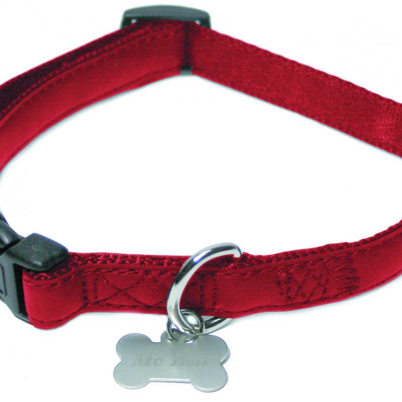 Produktbild för Halsband skinnimitation Ställbart McBen röd 10mm/20-30