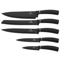 Miniatyr av produktbild för Knivset 5 knivar + knivställ