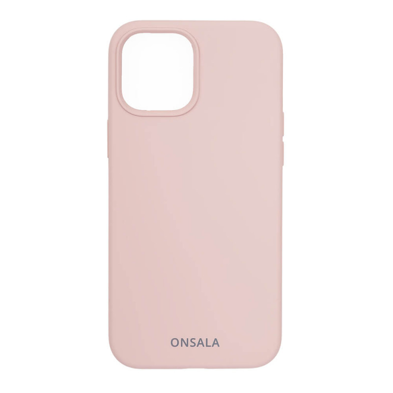 Produktbild för Mobilskal Silikon Sand Pink iPhone 12 / 12 Pro