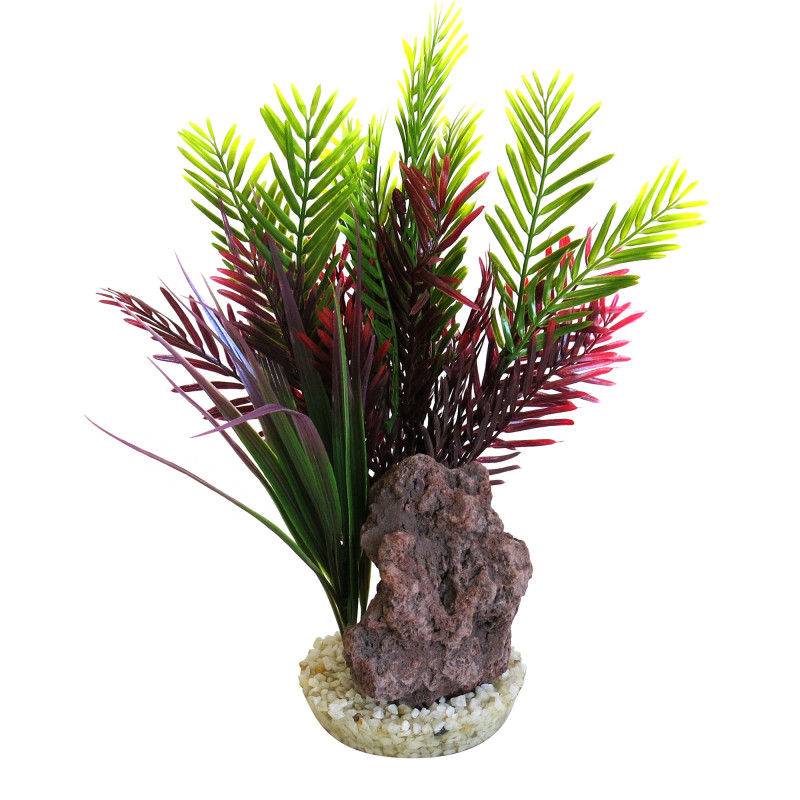 Produktbild för Plastväxt Palm och Sten Sydeco 24 cm