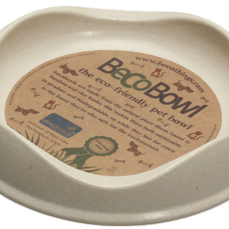 Produktbild för Beco matskål Beige från växtfibrer 13,6x3cm