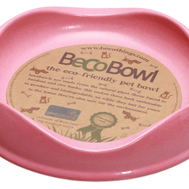 Produktbild för Beco matskål Rosa från växtfibrer 13,6x3cm
