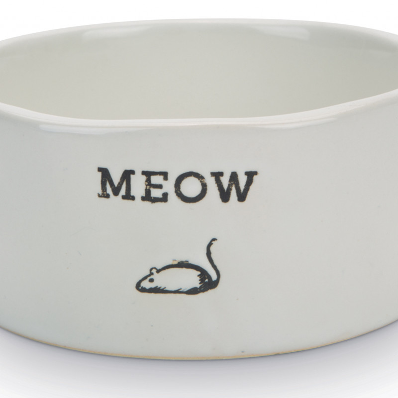 Produktbild för Keramikskål Vit Meow Beeztees d=11,5cm