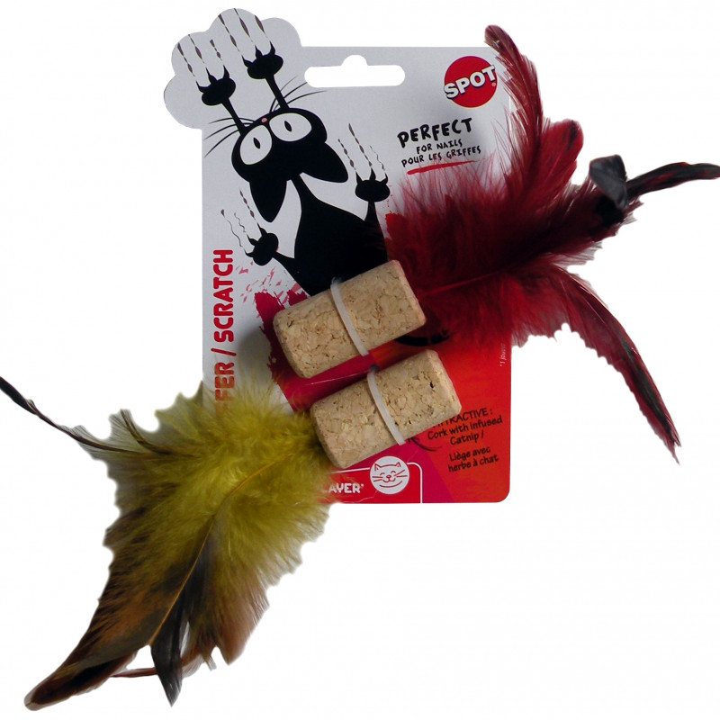 Produktbild för Kattleksak Kork med fjädrar Spot 4 cm