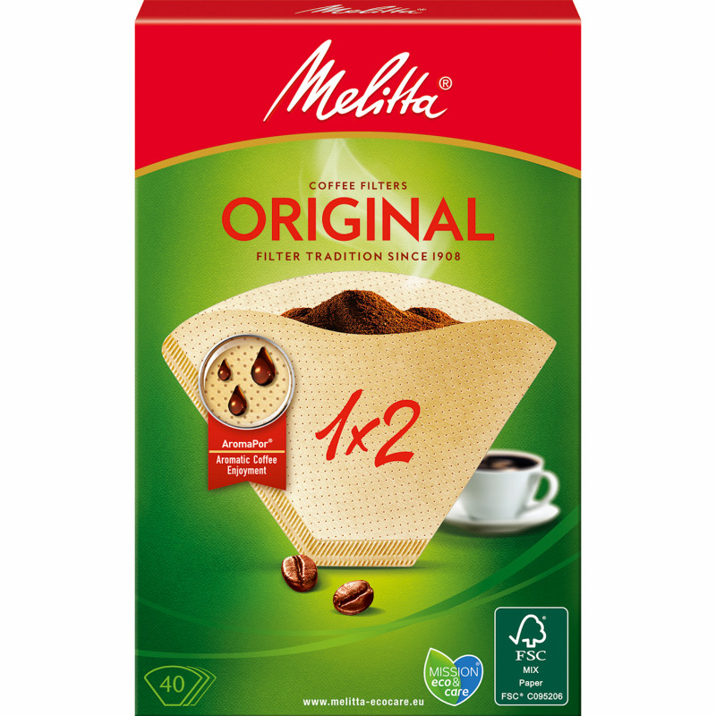 Produktbild för Kaffefilter 1X2 40pack (Obs 18 dfp)