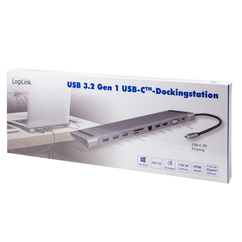 Produktbild för USB-C-docka 11-i-1 HDMI/VGA/RJ45/USB-C 100W