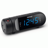 Miniatyr av produktbild för Klockradio med projektion Dubbla alarm Svart