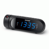 Miniatyr av produktbild för Klockradio med projektion Dubbla alarm Svart