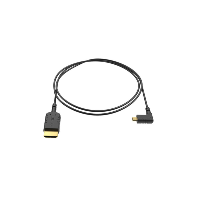 Produktbild för Kabel Micro HDMI-HDMI Vinklad Extra Tunn 40cm