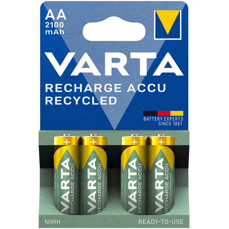 Produktbild för Recycle Laddningsbart batteri AA 2100 mAh 4-p