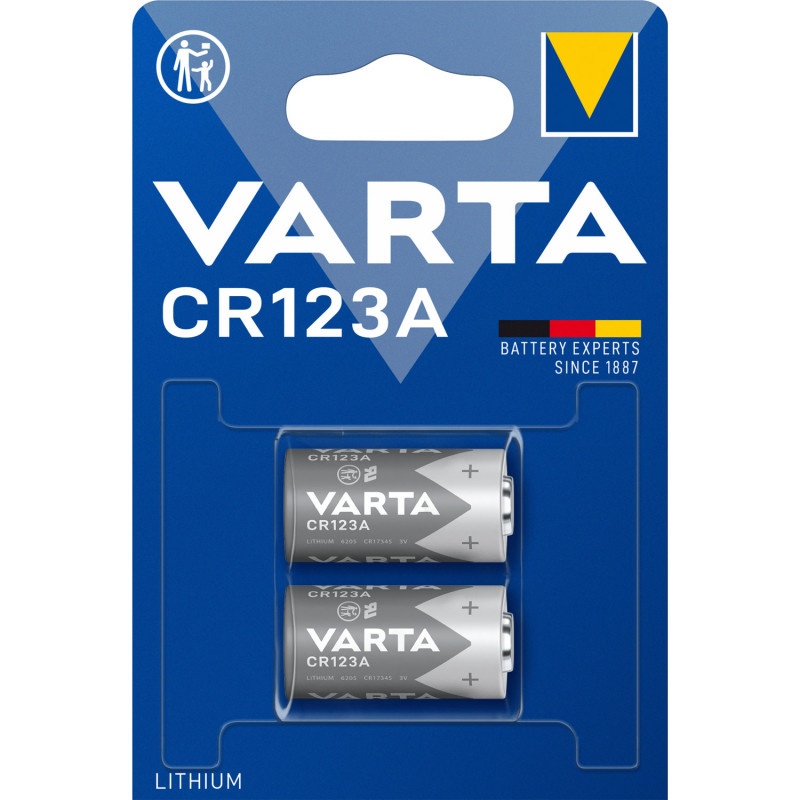 Produktbild för CR123A 3V Lithiumbatteri 2-pack