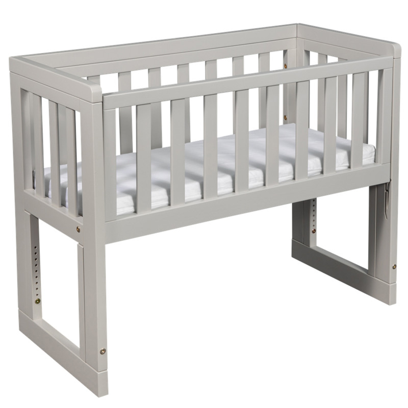 Produktbild för Bedside Crib Oslo Soft Grey