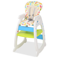 Miniatyr av produktbild för 3-i-1 Konvertibel barnstol med bord blå och grön